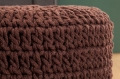 Pufa stołek siedzisko Ball knitted dziergany brązowy 41cm