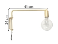 Lampa ścienna na wysięgniku kinkiet Bay złota 24cm