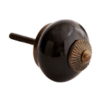 MADAM Stoltz :: Gałka ceramiczna meblowa czarna szkliwiona (TA5025)