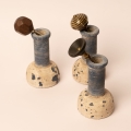 Madam Stoltz :: Gałka do mebli, szuflad, szafek, Hanoi, matowa czarna, ceramiczna, średnica 4 cm (TA-01)