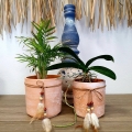J-LINE :: Doniczka osłonka Indian Summer terrakota i pióra 13,5cm (JL3440)