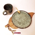 Talerz deserowy Columbus, średnica 21,5 cm ceramiczny niebieski (26S)