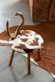 Krzesło dziecięce z rogami Ears Cow Brown, drewniane 56x35x35 cm (JL96134)