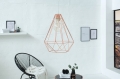 Lampa wisząca Cage miedź loft 41cm