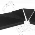Dekoracja ścienna 3D Flaming Prawy Geometric czarny
