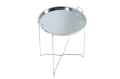 STOLIKI :: Stolik kawowy Marrakesh srebrny metal 54cm zdejmowana taca (Z37958)