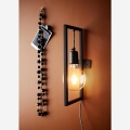 Metalowa lampa, kinkiet, Damaszek, czarna, metal, wysokość 40 cm (L-1909)