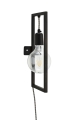 Metalowa lampa, kinkiet, Damaszek, czarna, metal, wysokość 40 cm (L-1909)