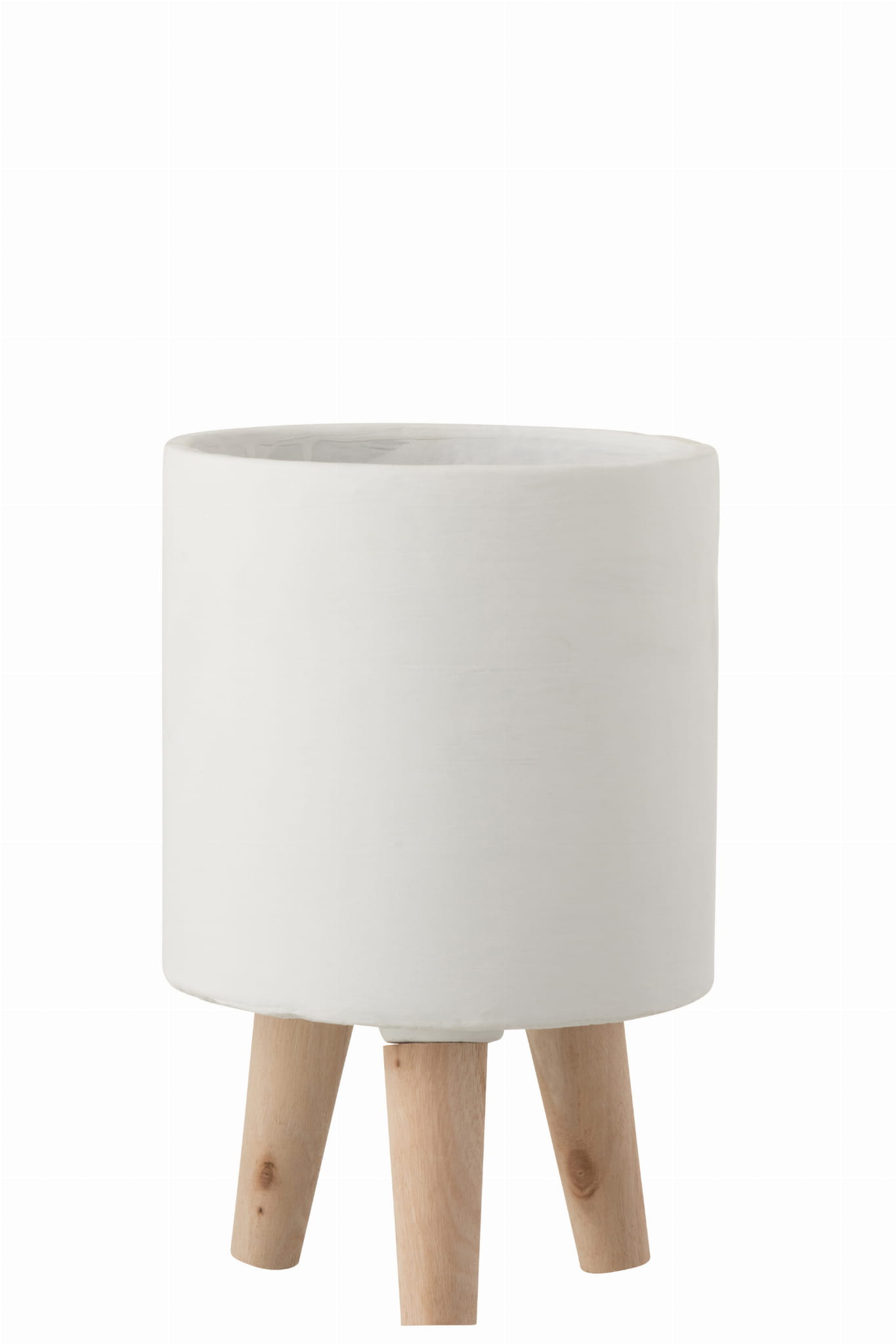 Kwietnik, doniczka na nóżkach Chad cementowy biały boho deko scandi  24cm