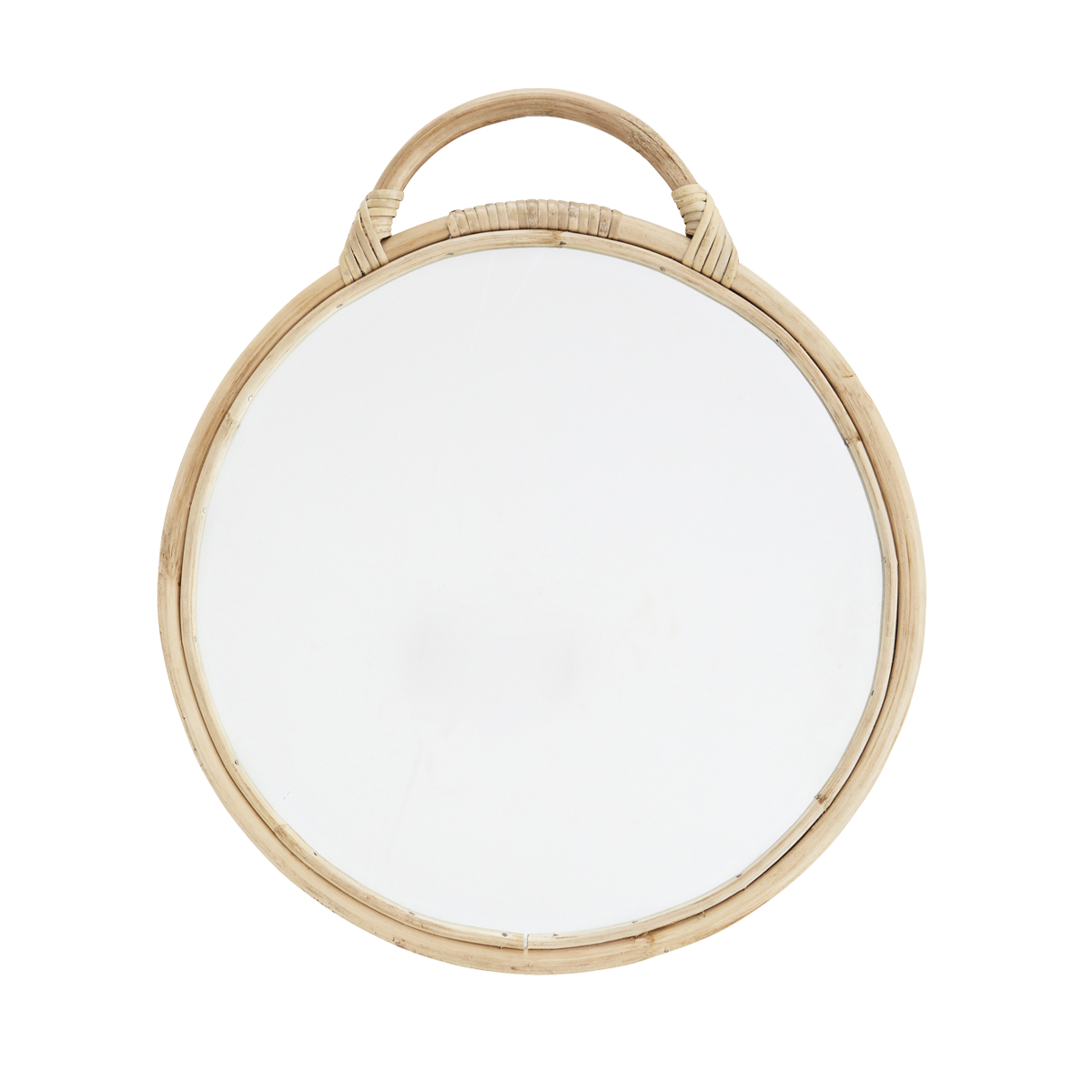 MADAM Stoltz :: Lustro Bamboo okrągłe 38cm boho bambus wiszące (26983)