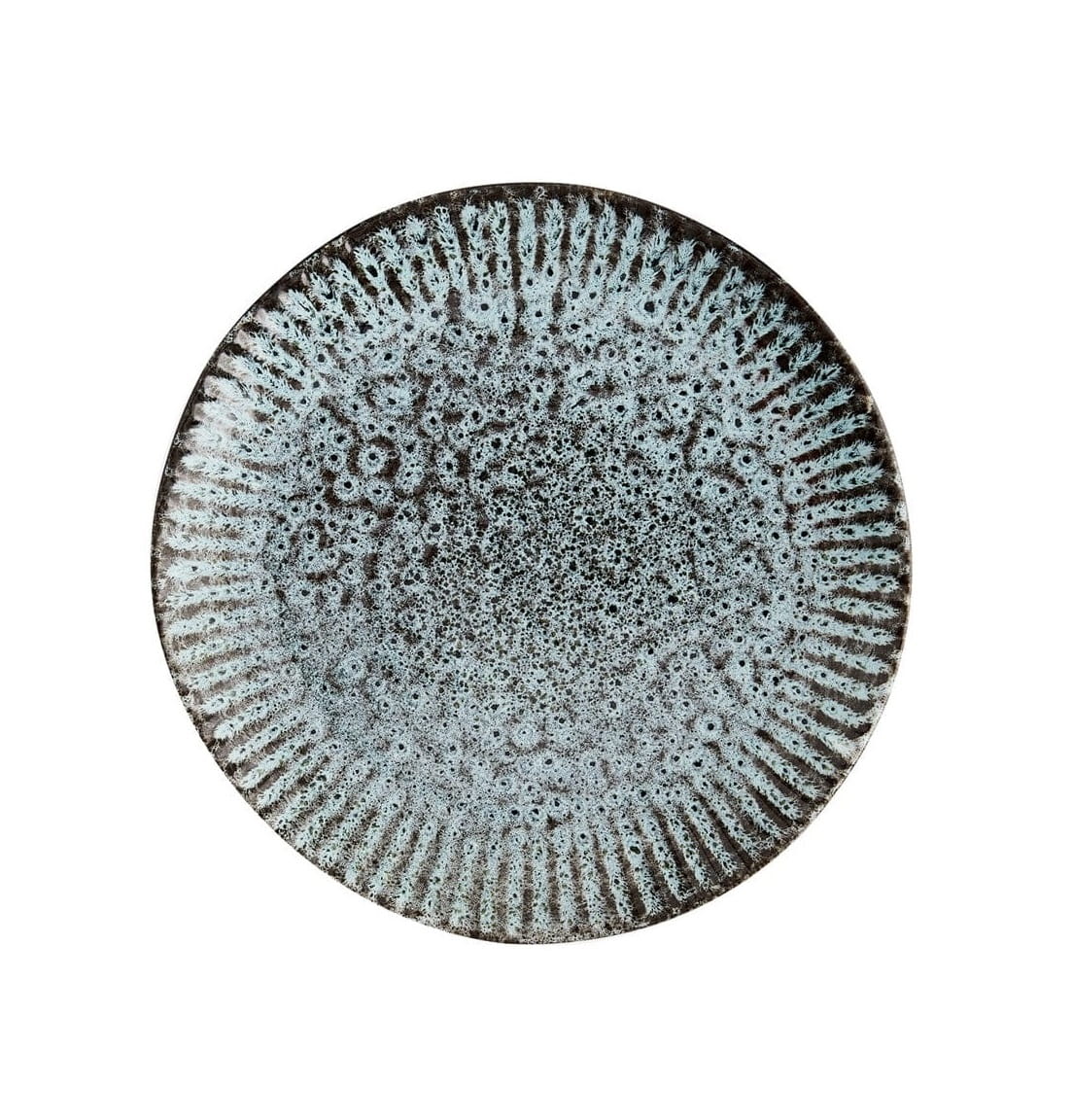 Madam Stoltz :: Talerz deserowy Columbus, średnica 21,5 cm ceramiczny niebieski (26S)