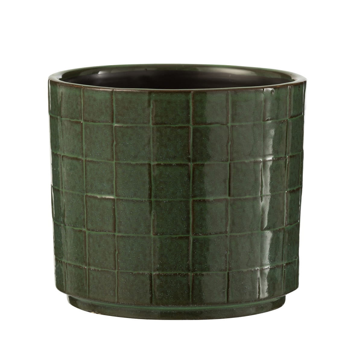 J-LINE :: Doniczka osłonka ceramiczna Zielone Pola 14x13cm (JL22723)