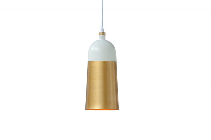 Lampa wisząca Chica biała złota loft 31cm