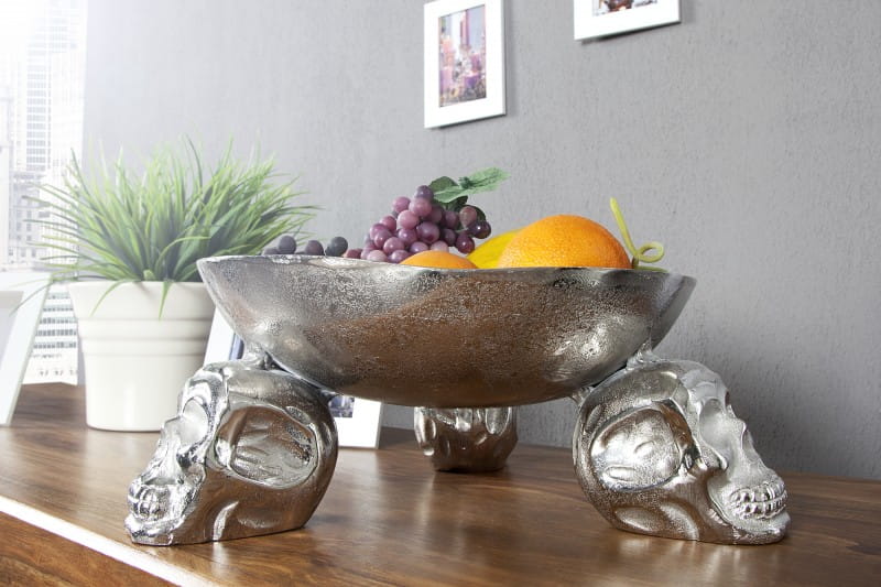 Misa Abstract Skull srebrna aluminium 35cm