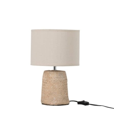 J-LINE :: Lampa stołowa Fine Braid beton bawełna 35x23x23 cm JL85257